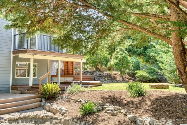 4957 Lewis Ave, Bellingham, WA 98229 - view of yard with a balcony and a porch