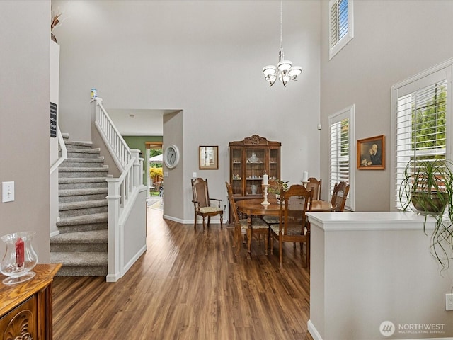 12732 69th Dr SE, Snohomish, WA 98296 - entryway with a towering ceiling, wood finished floors, plenty of natural light, and stairs
