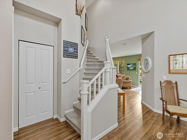 12732 69th Dr SE, Snohomish, WA 98296 - stairs featuring wood finished floors and baseboards