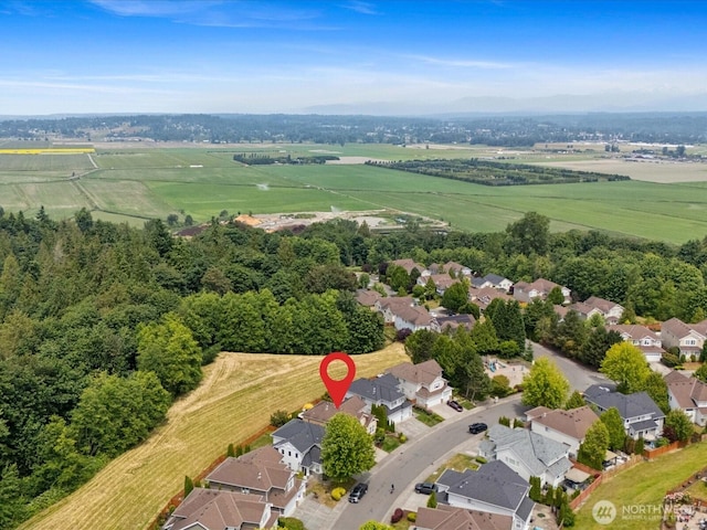 12732 69th Dr SE, Snohomish, WA 98296 - overview of rural landscape featuring nearby suburban area and rows of crops