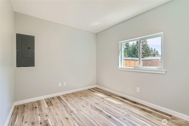 625 SW 122nd St, Seattle, WA 98146 - spare room with electric panel and wood finished floors