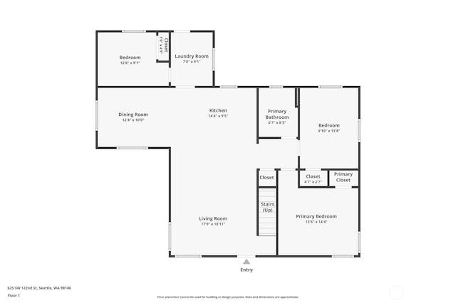 625 SW 122nd St, Seattle, WA 98146 - view of property floor plan
