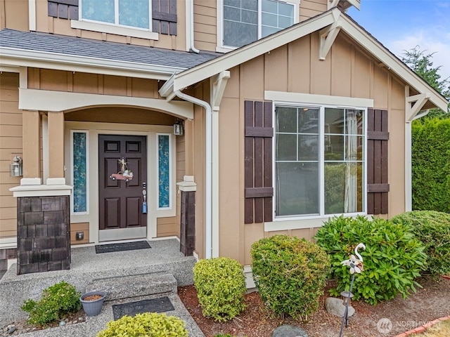 22820 41st Dr SE, Bothell, WA 98021 - entrance to property featuring board and batten siding and a shingled roof