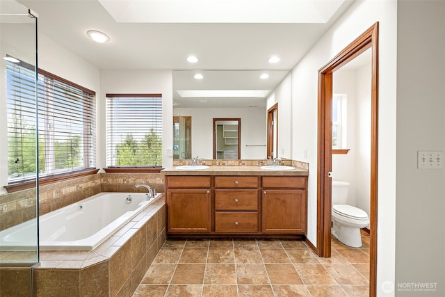 22820 41st Dr SE, Bothell, WA 98021 - bathroom featuring double vanity, a bath, and recessed lighting