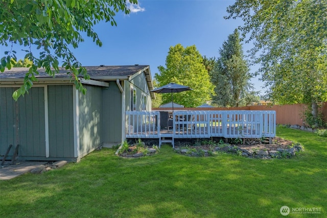 10208 D St E, Tacoma, WA 98445 - view of yard with a wooden deck
