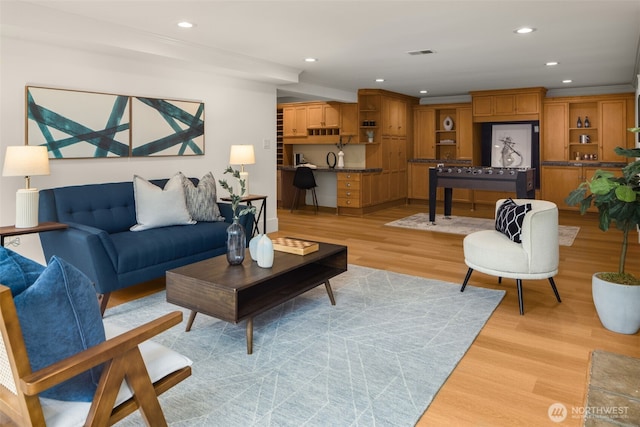 3204 Evergreen Point Rd, Medina, WA 98039 - living area with light wood finished floors and recessed lighting