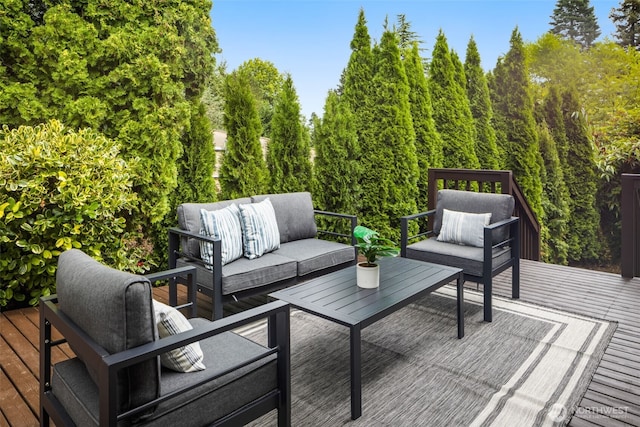 3204 Evergreen Point Rd, Medina, WA 98039 - wooden deck featuring an outdoor living space