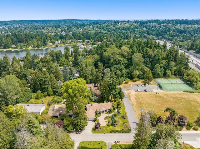 3204 Evergreen Point Rd, Medina, WA 98039 - bird's eye view of a forest and a large body of water