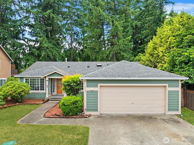 4327 Cedar Ct SE, Lacey, WA 98503 - ranch-style house with a shingled roof and driveway