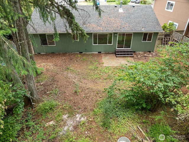 4327 Cedar Ct SE, Lacey, WA 98503 - rear view of property with roof with shingles and crawl space