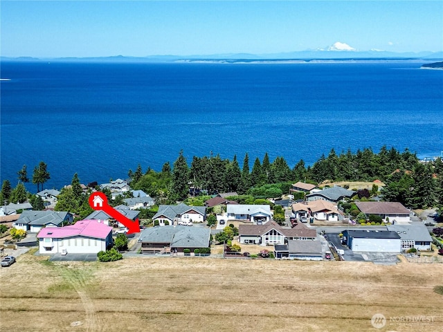 161 Lupine Dr, Sequim, WA 98382 - aerial view of residential area featuring a nearby body of water