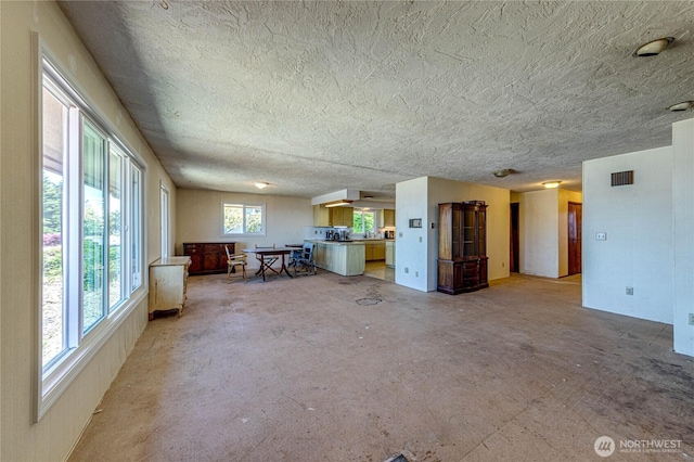 161 Lupine Dr, Sequim, WA 98382 - living room featuring a textured ceiling
