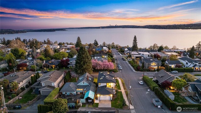 1006 4th St W, Kirkland, WA 98033 - aerial perspective of suburban area with a nearby body of water
