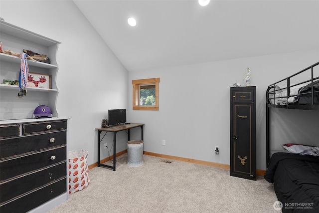 3146 State Route 508, Onalaska, WA 98570 - carpeted bedroom with lofted ceiling and baseboards