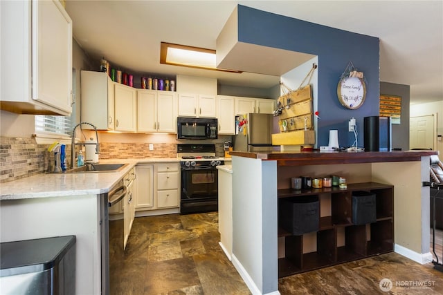 1390 Jordan Ct, Oak Harbor, WA 98277 - kitchen with stainless steel appliances, decorative backsplash, and white cabinets