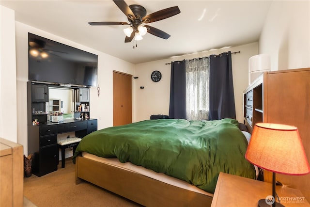 1390 Jordan Ct, Oak Harbor, WA 98277 - carpeted bedroom featuring ceiling fan