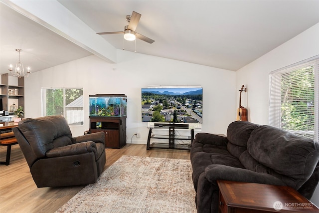 207 6th St, Sultan, WA 98294 - living room with a chandelier, light wood-style floors, healthy amount of natural light, and ceiling fan