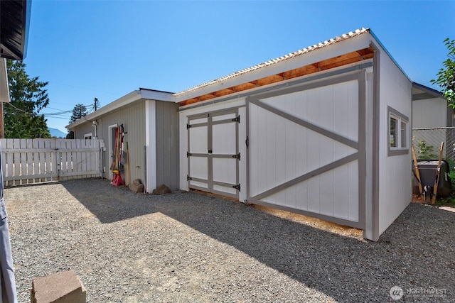 207 6th St, Sultan, WA 98294 - view of shed featuring a gate