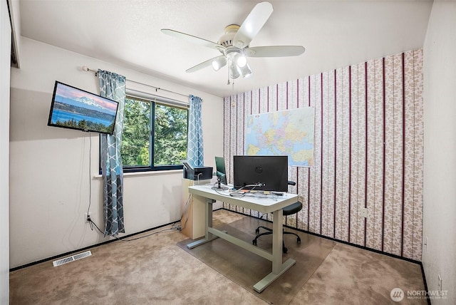 9304 Farwest Dr SW, Tacoma, WA 98498 - office featuring carpet floors and ceiling fan