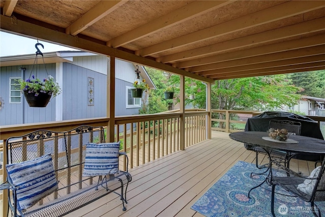 1402 301st Pl, Ocean Park, WA 98640 - wooden terrace featuring grilling area