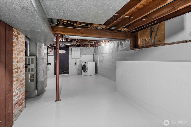 34226 42nd Ave S, Auburn, WA 98001 - unfinished below grade area featuring separate washer and dryer and heating unit