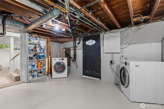 34226 42nd Ave S, Auburn, WA 98001 - below grade area featuring separate washer and dryer and stairs