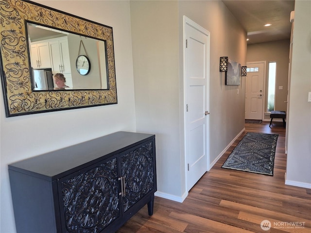 420 Hammond Ln, Rock Island, WA 98850 - hall featuring wood finished floors and recessed lighting