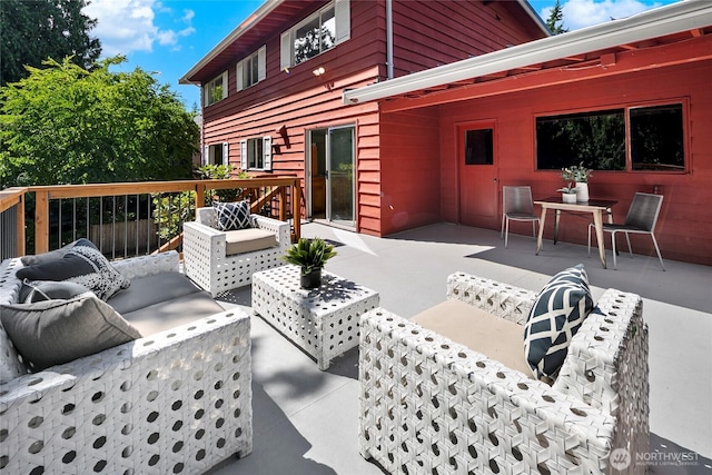 317NW 177th St, Shoreline, WA 98177 - wooden terrace with an outdoor hangout area and a patio area