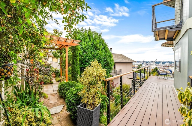 3406 SW Manning St, Seattle, WA 98126 - wooden terrace with a pergola