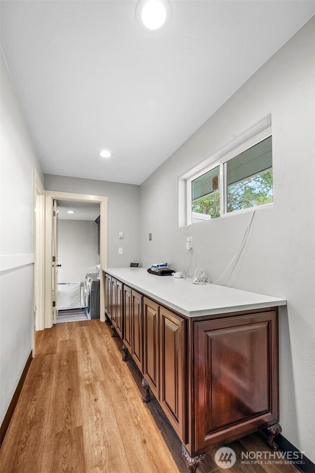 19621 N Glade Rd, Mesa, WA 99343 - hall with light wood finished floors and recessed lighting