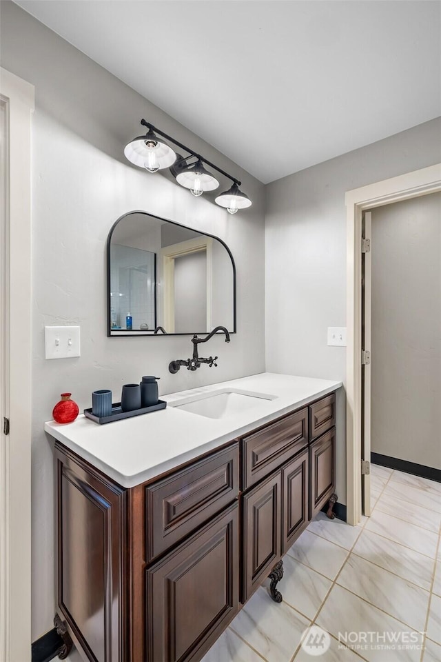 19621 N Glade Rd, Mesa, WA 99343 - bathroom with vanity and tile patterned floors