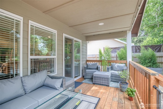 789 Island Cir SE, Ocean Shores, WA 98569 - wooden terrace with an outdoor living space
