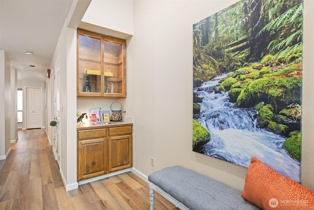 300 N Sequim Ave Unit 15, Sequim, WA 98382 - bar area with light wood finished floors and a sink