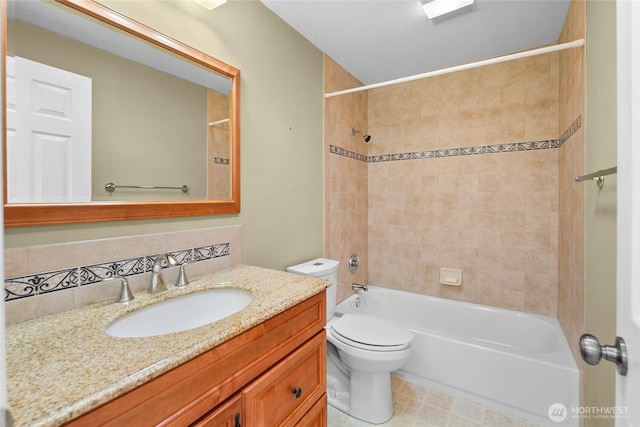 22526 87th Pl W, Edmonds, WA 98026 - full bath featuring vanity, shower / bathtub combination, and backsplash