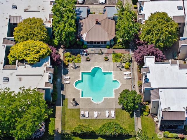 7501 Ruby Dr SW Unit G202, Lakewood, WA 98498 - aerial view of a pool