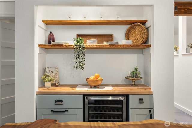 6687 NE Bayview Blvd, Bainbridge Island, WA 98110 - indoor dry bar featuring wine cooler and built in features