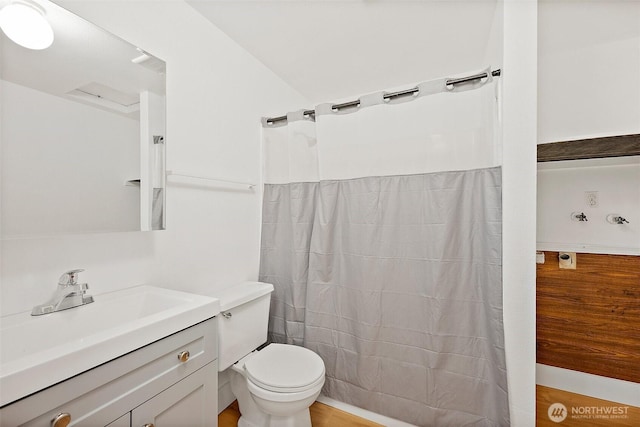 6604 S Madison St, Tacoma, WA 98409 - bathroom featuring vanity and a shower with shower curtain