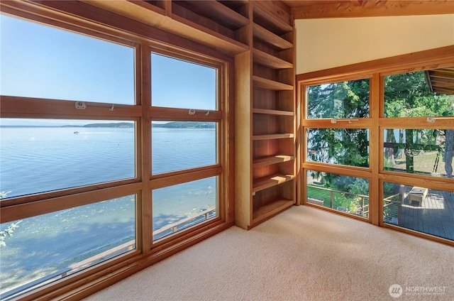 9913 Point View St NE, Olympia, WA 98516 - unfurnished sunroom with a water view