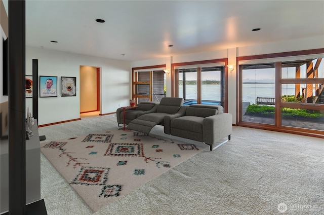 9913 Point View St NE, Olympia, WA 98516 - carpeted living room featuring baseboards