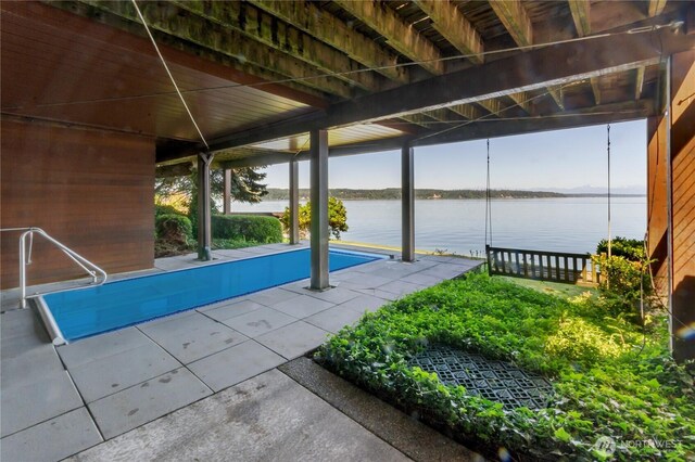 9913 Point View St NE, Olympia, WA 98516 - view of patio featuring a water view