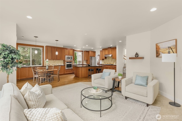 3414 SE 223rd Ave, Sammamish, WA 98075 - living room featuring recessed lighting and healthy amount of natural light