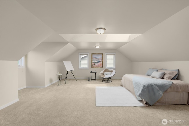 3414 SE 223rd Ave, Sammamish, WA 98075 - carpeted bedroom with vaulted ceiling and baseboards
