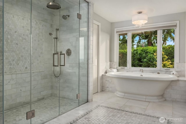 9620 NE 28th St, Clyde Hill, WA 98004 - bathroom featuring a freestanding tub and a shower stall