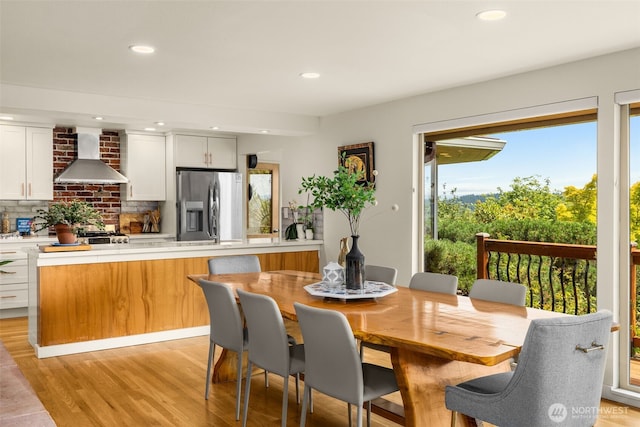 3912 NE 127th St, Seattle, WA 98125 - dining area featuring light wood-style floors and recessed lighting