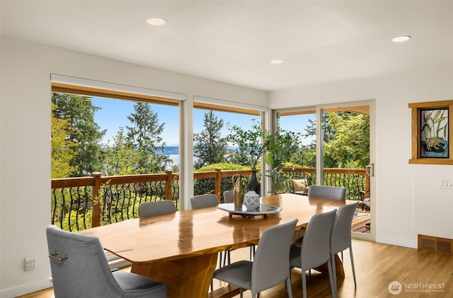 3912 NE 127th St, Seattle, WA 98125 - dining room with light wood-type flooring and recessed lighting