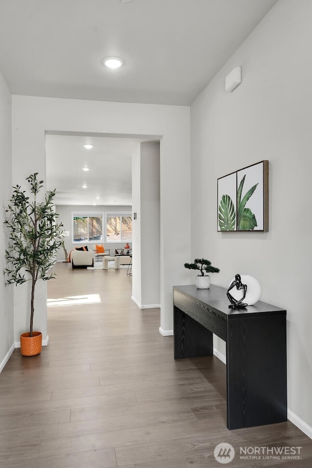 3941 233rd St SE, Bothell, WA 98021 - corridor featuring wood finished floors and recessed lighting