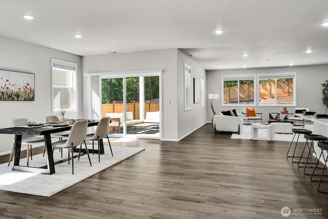 3941 233rd St SE, Bothell, WA 98021 - dining room featuring plenty of natural light, recessed lighting, and dark wood finished floors
