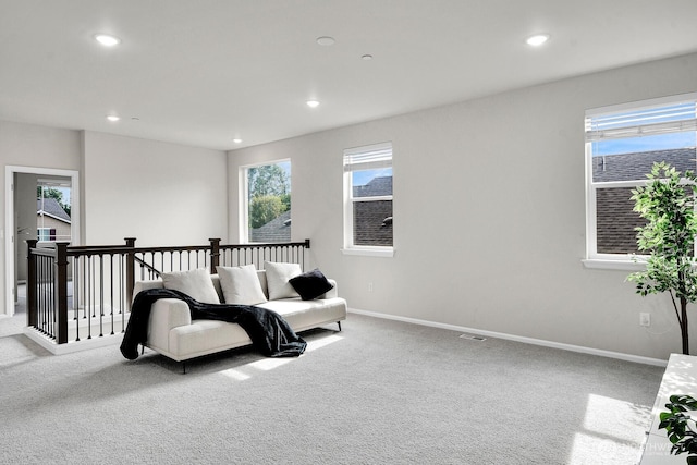 3941 233rd St SE, Bothell, WA 98021 - sitting room with carpet flooring, an upstairs landing, and recessed lighting