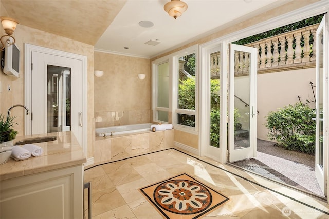 3210 Hunts Point Rd, Hunts Point, WA 98004 - bathroom featuring a sink and a garden tub