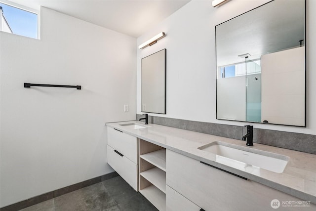 805 Taylor Ave N Unit D, Seattle, WA 98109 - full bath with double vanity, healthy amount of natural light, and a shower
